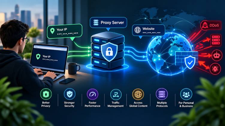 Proxies in the Digital Age Enhancing Privacy, Security, and Network Efficiency
